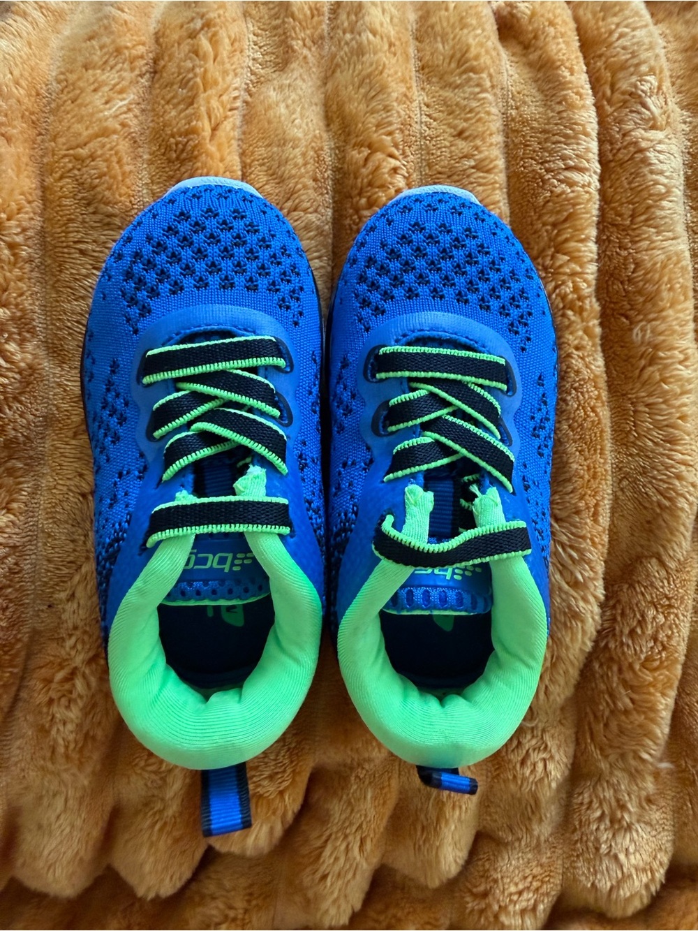 bcg Blue and Neon Green Kids Athletic Sneakers